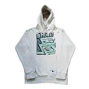 Mitchell & Ness Philadelphia Eagles Throwback Size Small Mens Cream Hoodie